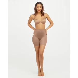 10234R-CAL SPANX high waisted mid thight short cafe au lait