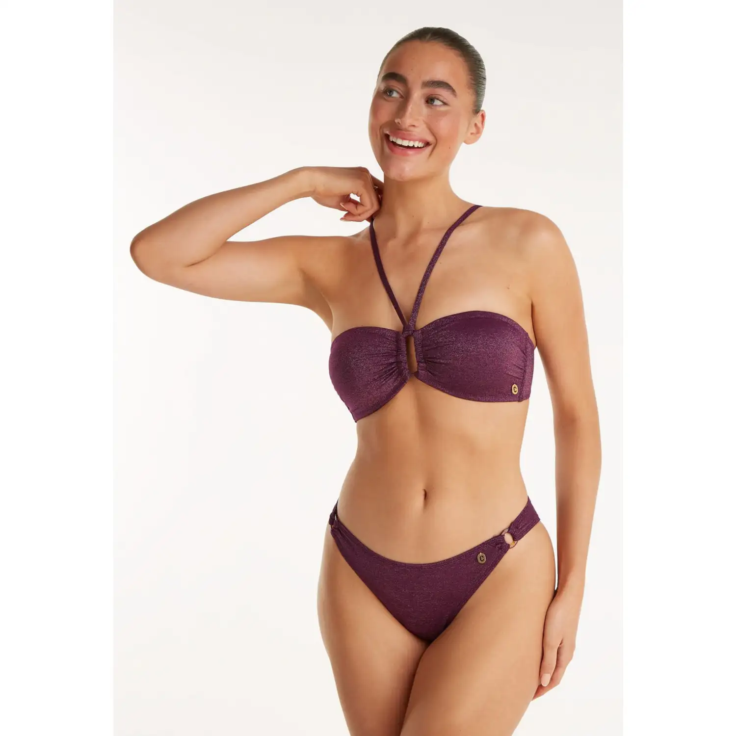 60352-1452 TEN CATE BEACH Bikini top bandeau ring padded wine red - Afbeelding 4