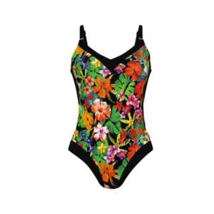 7735-001 Anita Wild Garden Badeanzug schwarz