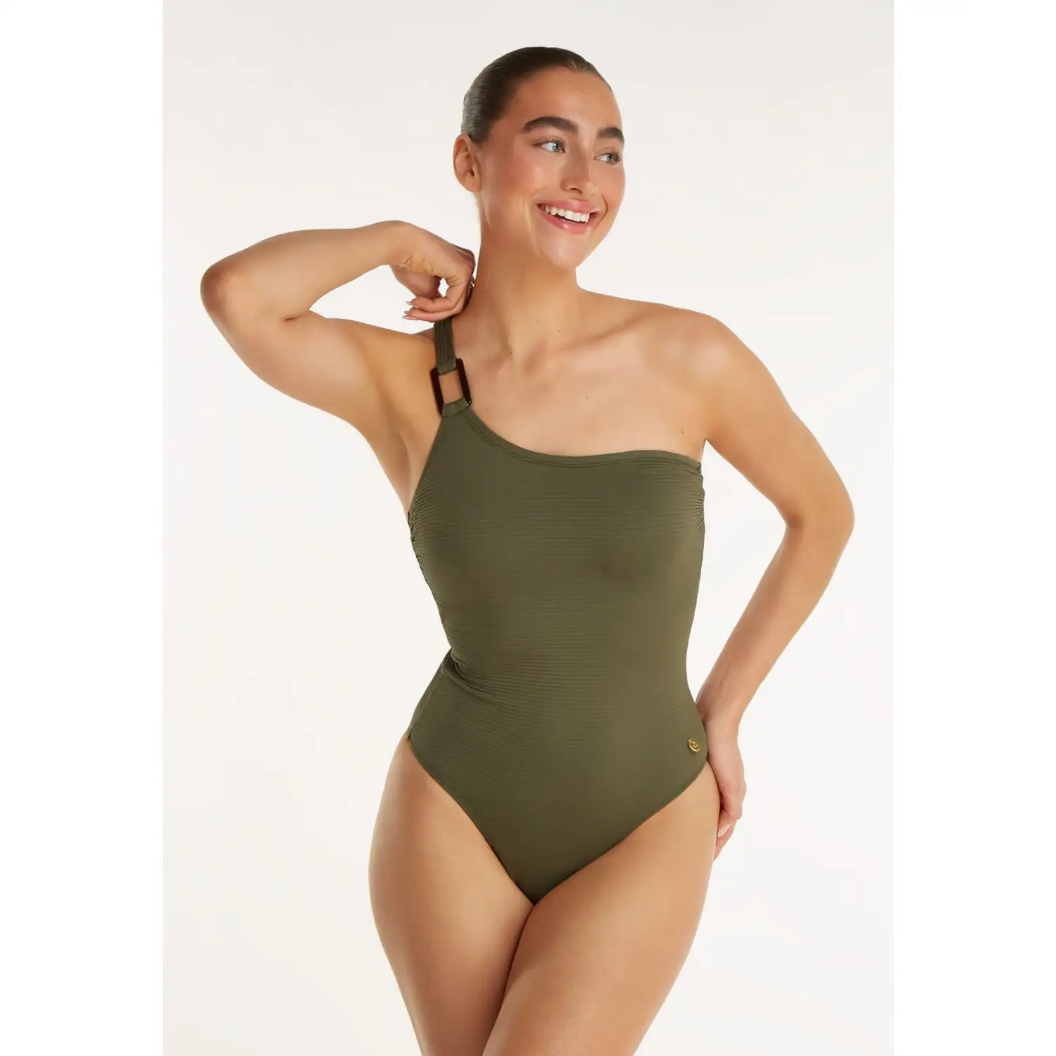 60346-2186 TEN CATE BEACH Swimsuit one shoulder padded deep olive - Afbeelding 4