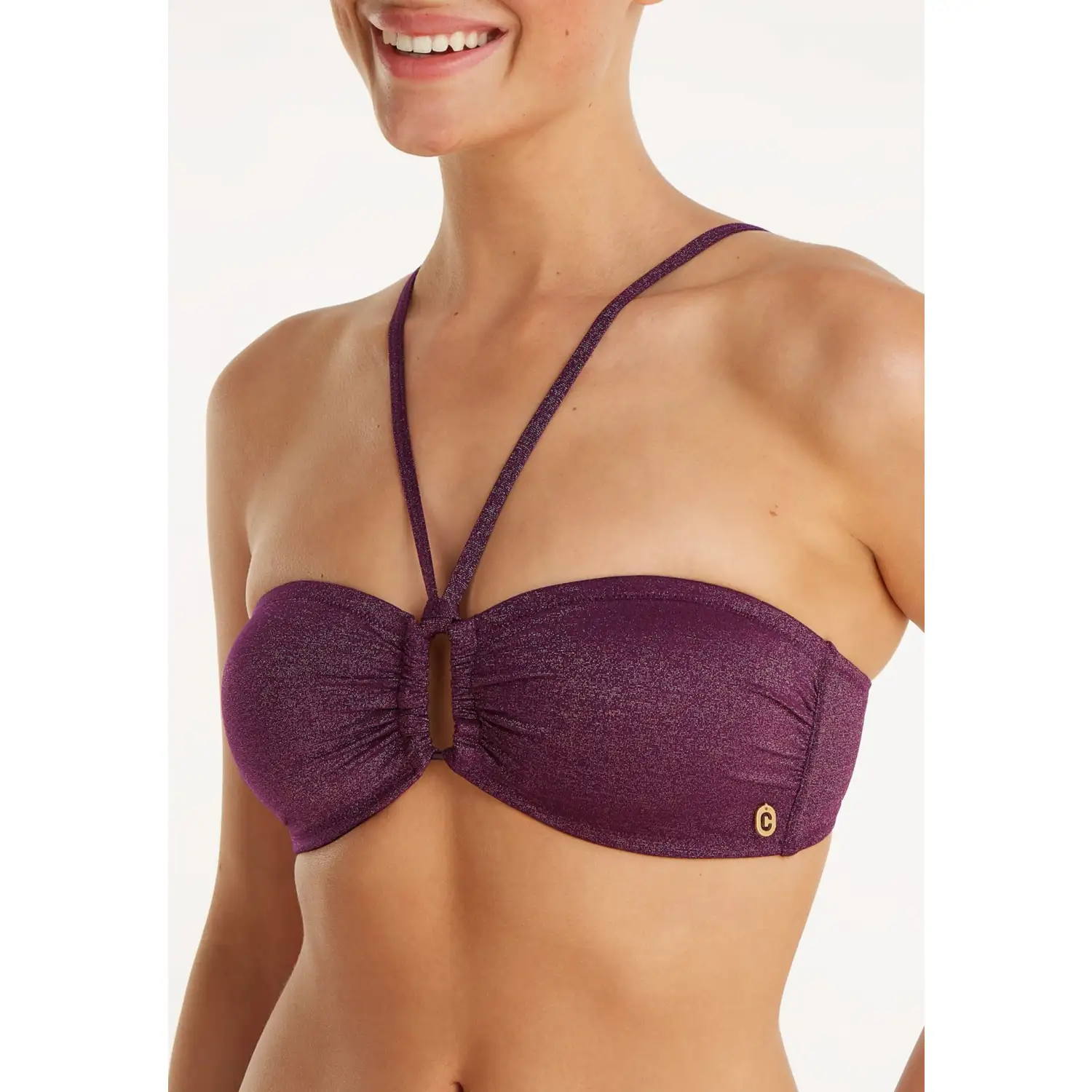 60352-1452 TEN CATE BEACH Bikini top bandeau ring padded wine red - Afbeelding 3