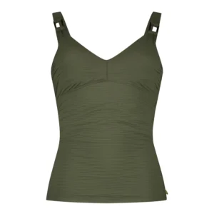 60301-2186 TEN CATE BEACH Tankini top v-neck padded deep olive