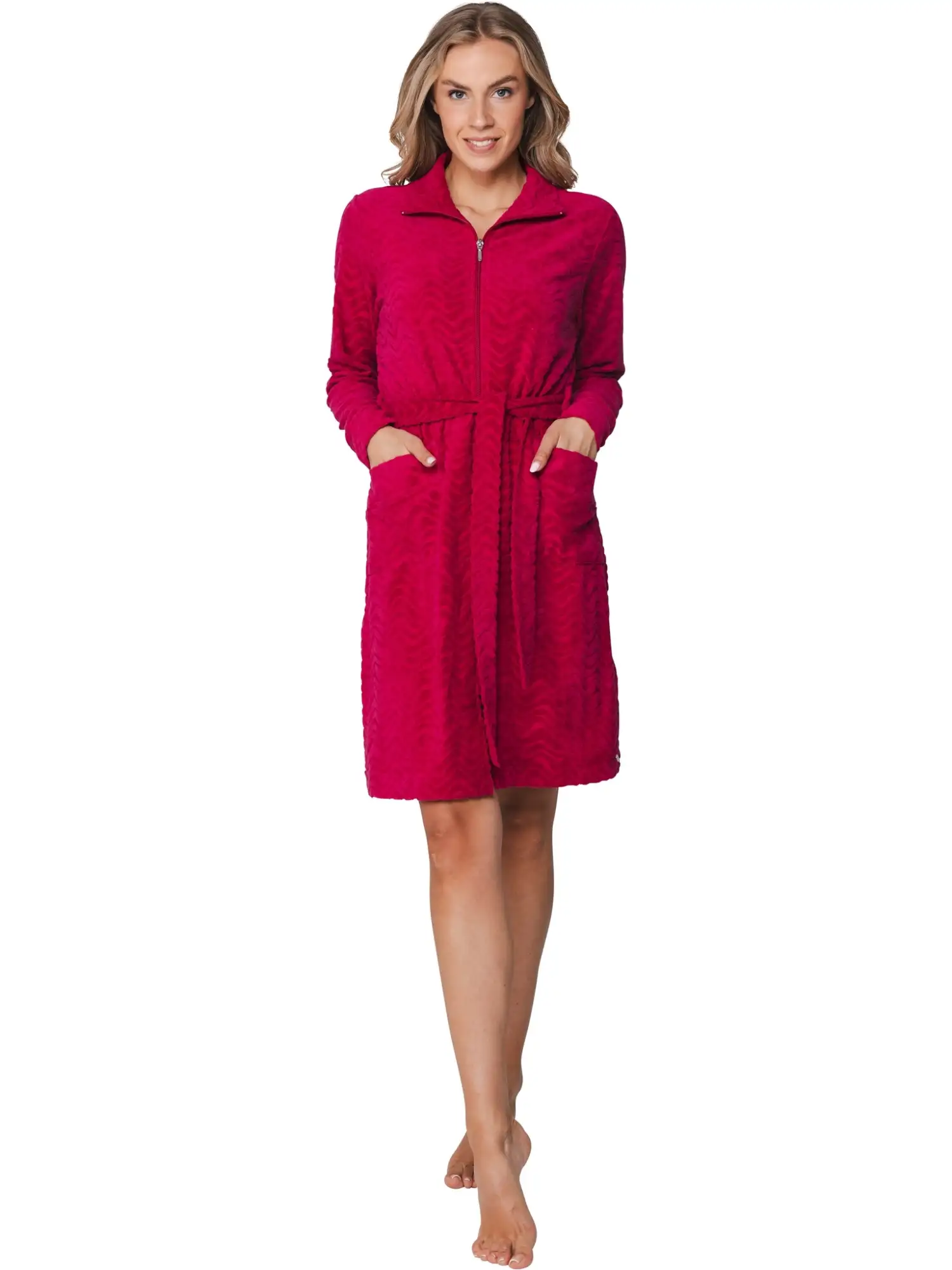 171261-620-1-220 Pastunette morning gown zipper 100cm roze - Afbeelding 2