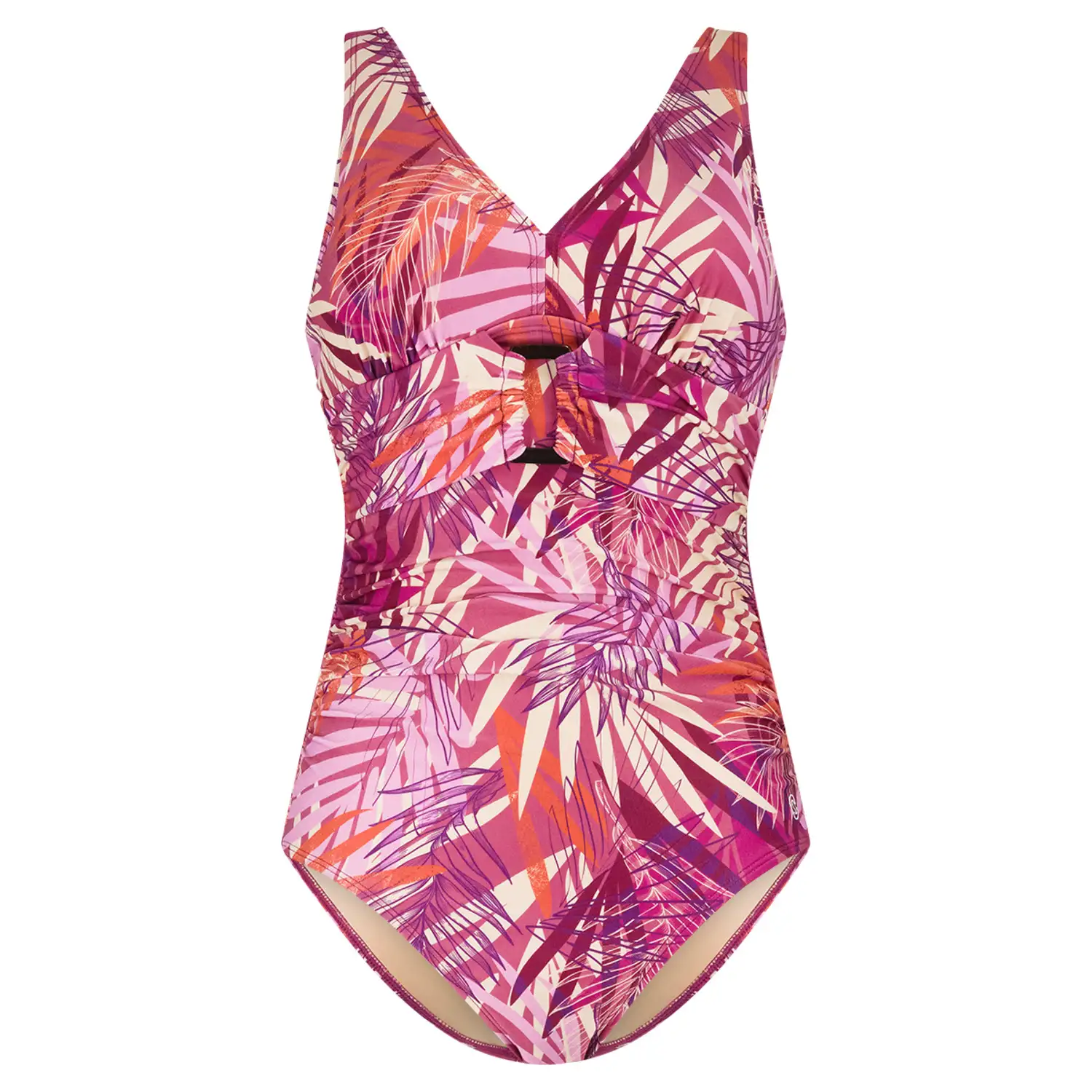 60593-6198 Ten Cate Swim Swimsuit soft cup buckle botanical leaves malaga