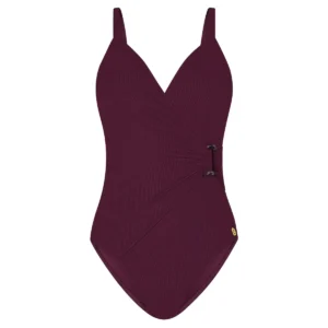 60674-1452 Ten Cate Swim Swimsuit buckle padded wine red