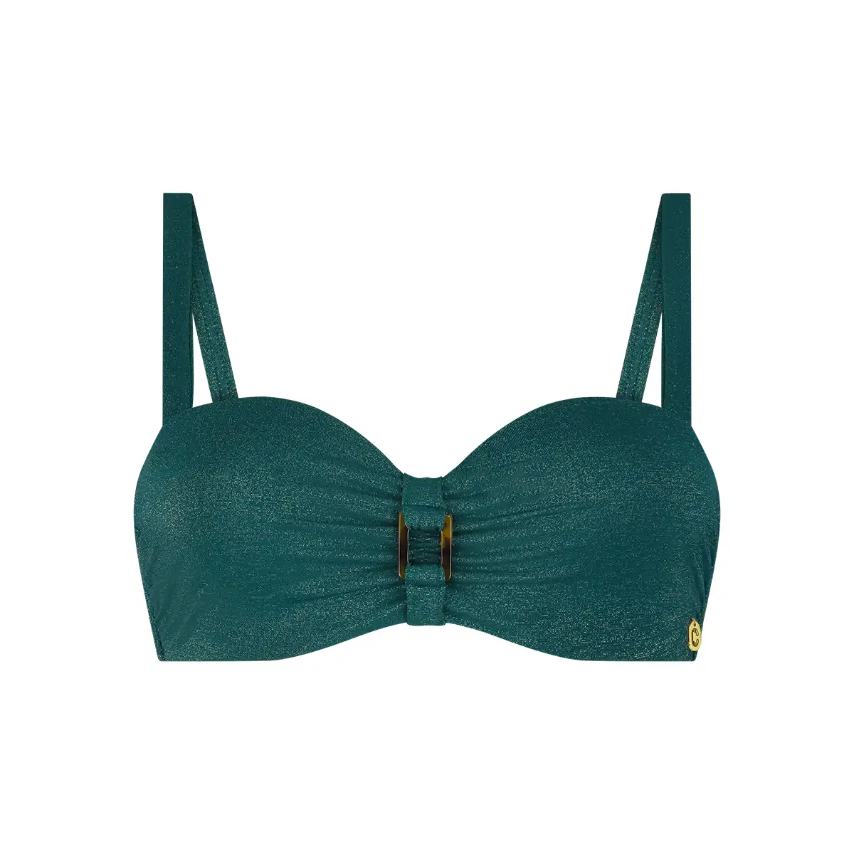 60709-1582 Ten Cate Swim Bikini top buckle padded wired bottle green